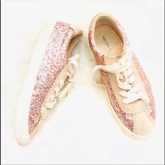 Zara Shoes - Zara girls light pink glitter sneakers
